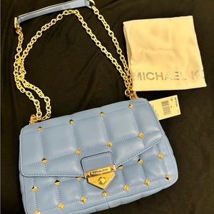 Michael Kors Soho Bag - New with Tags and Dust Bag - Medium Blue with Gold Studs